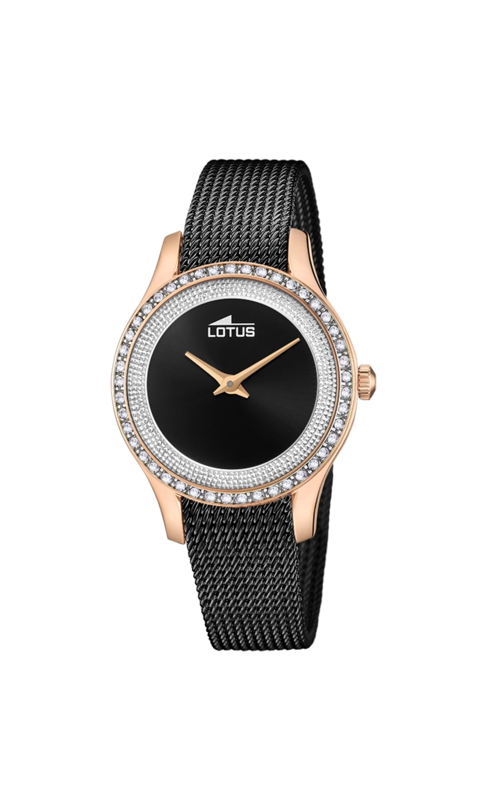 LOTUS Reloj Mujer 18828/2 Bliss Caja de Acero Inoxidable 316l Rosa Correa de Acero Inoxidable 316l Negro