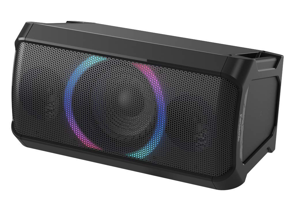 Panasonic SC-TMAX5 - Sistema de Sonido Portátil (150 W, 16 cm Woofer, Wireless, Base de Carga para Smartphone, Efectos de luz, Powerbank, CD, Bluetooth, DJ Sampler, USB, MAX DJ Effect) Negro
