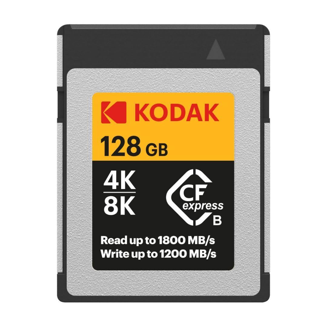 Kodak Tarjeta de Memoria CFexpress Tipo B de 128 GB con Lectura de 1800 MB y Escritura de 1200 MBps (EKMCFX128GK)