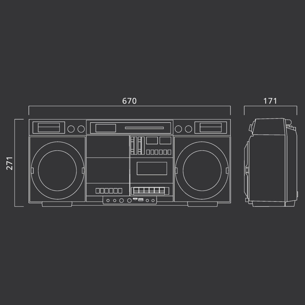 M-380 GB Radio CD, Cassette grabador BT USB