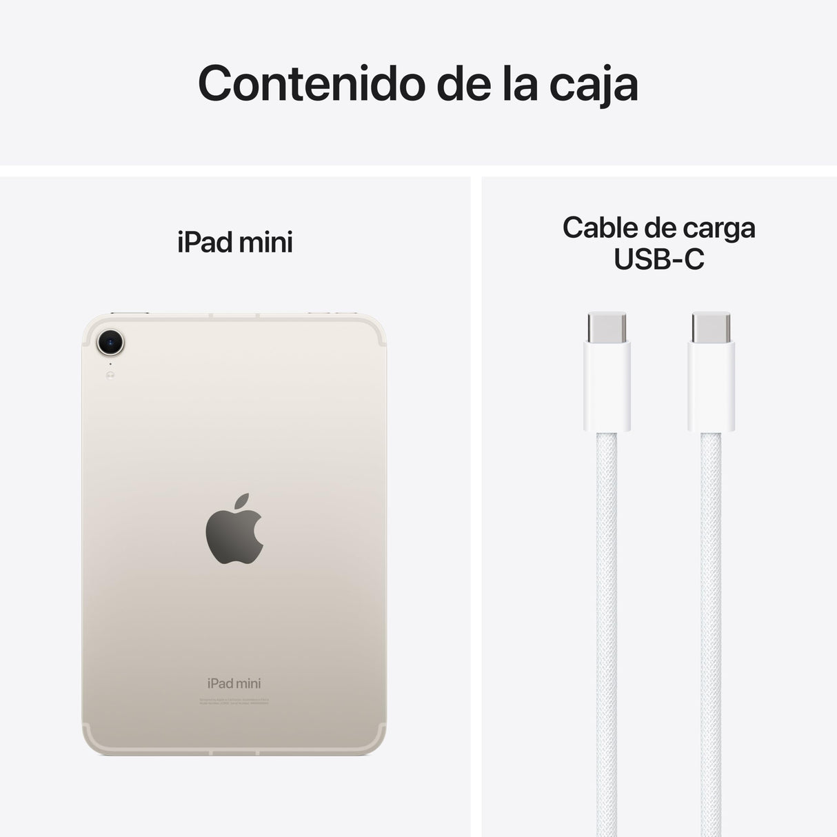 Apple iPad Mini (A17 Pro): Pantalla Liquid Retina de 8,3 Pulgadas, 128 GB, Wi Fi 6E, Redes 5G, cámaras Frontal y Trasera de 12 Mpx, Touch ID, autonomía para un día Entero – Blanco Estrella