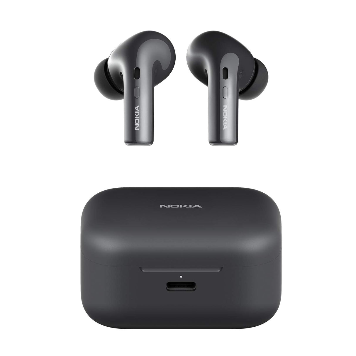 Nokia Essential True Wireless - Auriculares y Estuche portátil de Carga (IPX5 de Resistencia al Agua, reducción del Ruido, micrófono Dual y Modo Ambiente) Negro