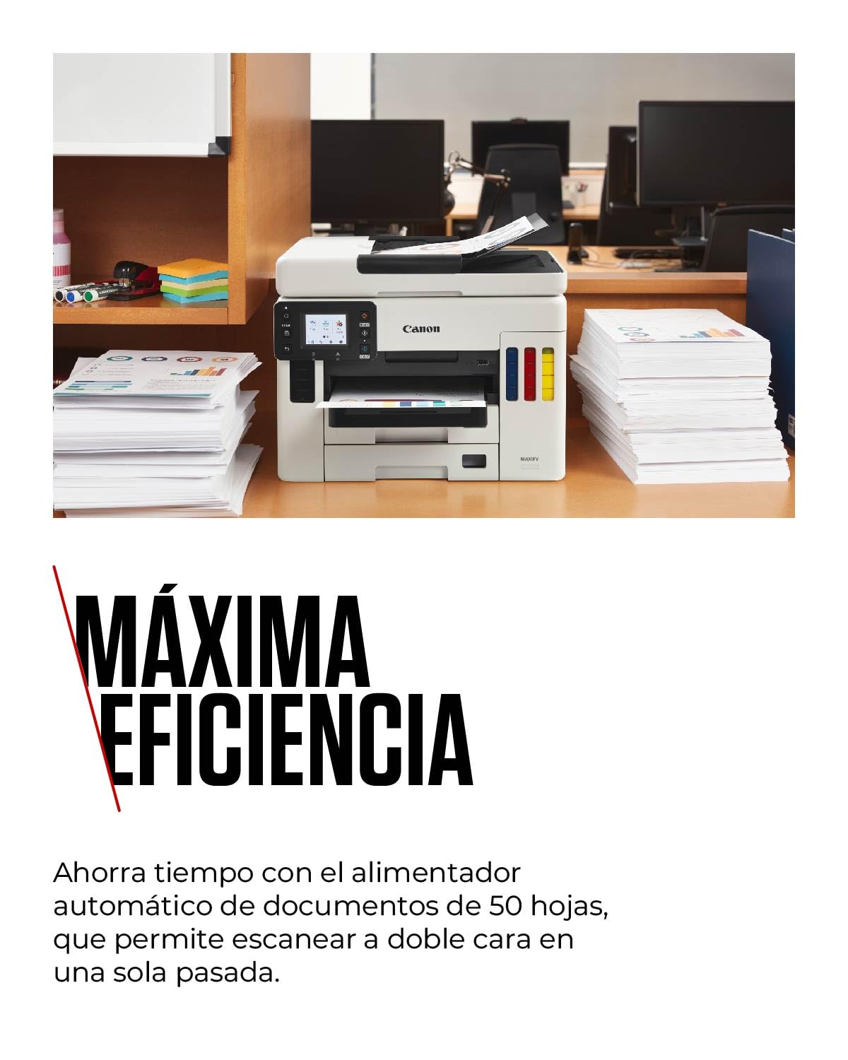 Canon MAXIFY GX7050 – Impresora Multifunción MegaTank a Color, Copiadora, Escáner, Fax A4 | Casa y Oficina | Wi-Fi, Ethernet, USB | Inyección de Tinta