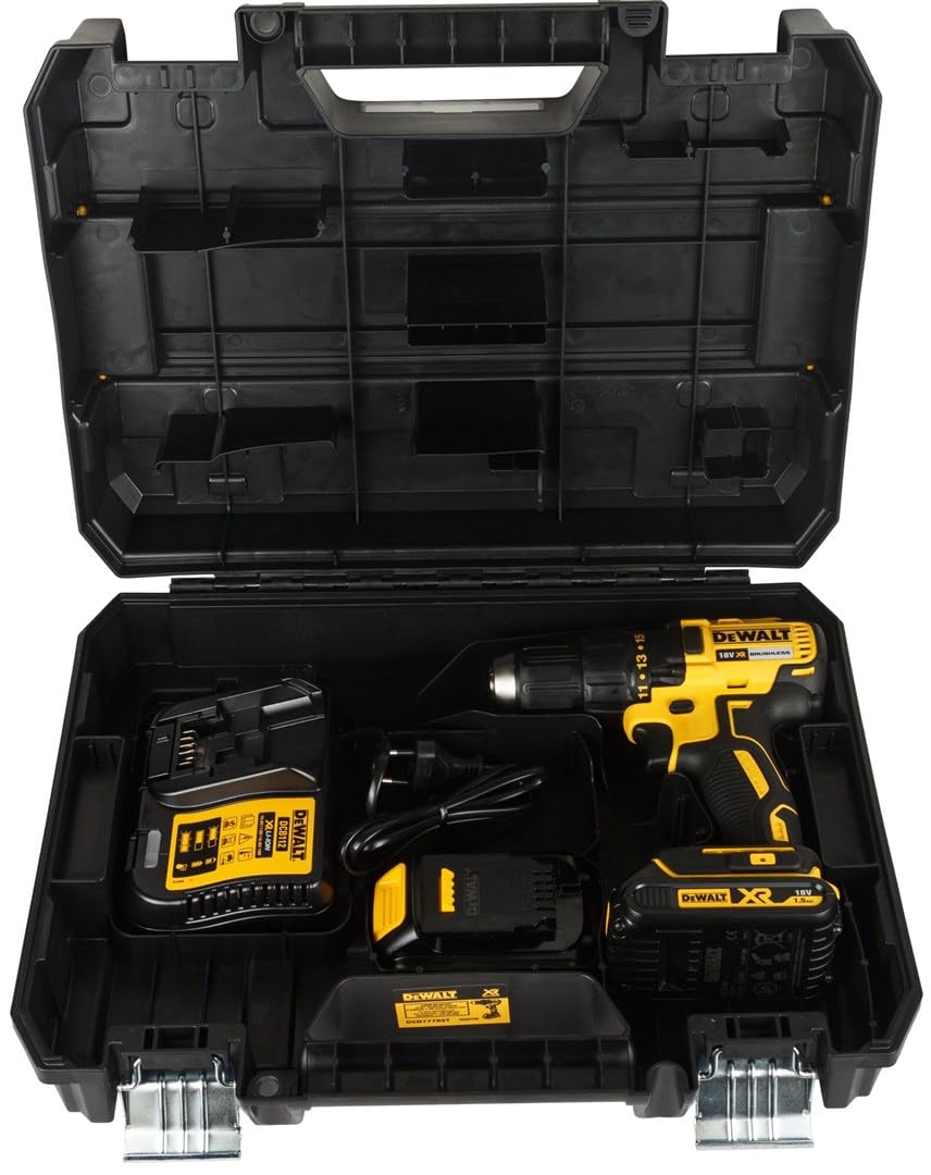 DEWALT DCD777D2T-QW - Taladro Atornillador sin escobillas XR 18V 13mm 65Nm con 2 baterías Li-Ion 2,0Ah y maletín TSTAK