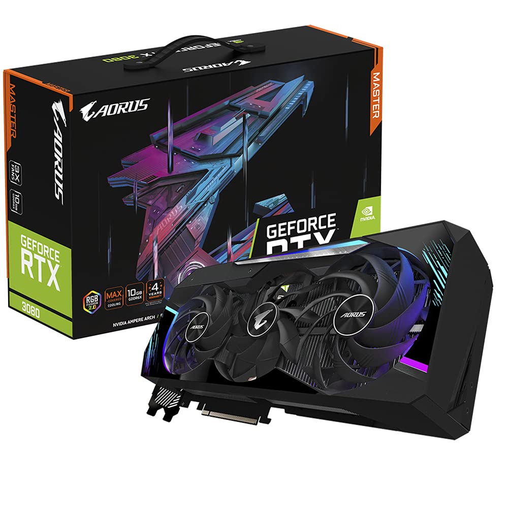Gigabyte Technology AORUS GeForce RTX 3080 Master 10G (Rev. 3.0) NVIDIA 10 GB GDDR6X(NO VALIDO para MINERIA), GV-N3080AORUS M-10GD V3