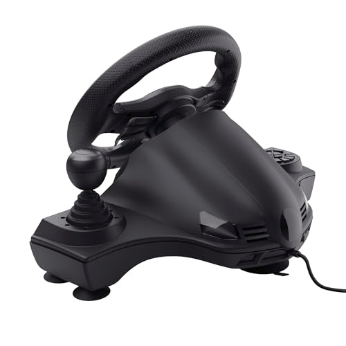 Trust GXT 289 Movi Volante de Carreras PC, Xbox Series X/S, PS4, Nintendo Switch, con Pedales, Levas de Cambio, Palanca de Cambios, Vibración, Racing/Farming Simulator / F1 / Gran Turismo
