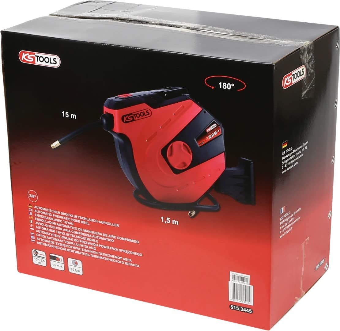 KS Tools 515.3445 Enrollador de manguera de aire comprimido para la pared KS