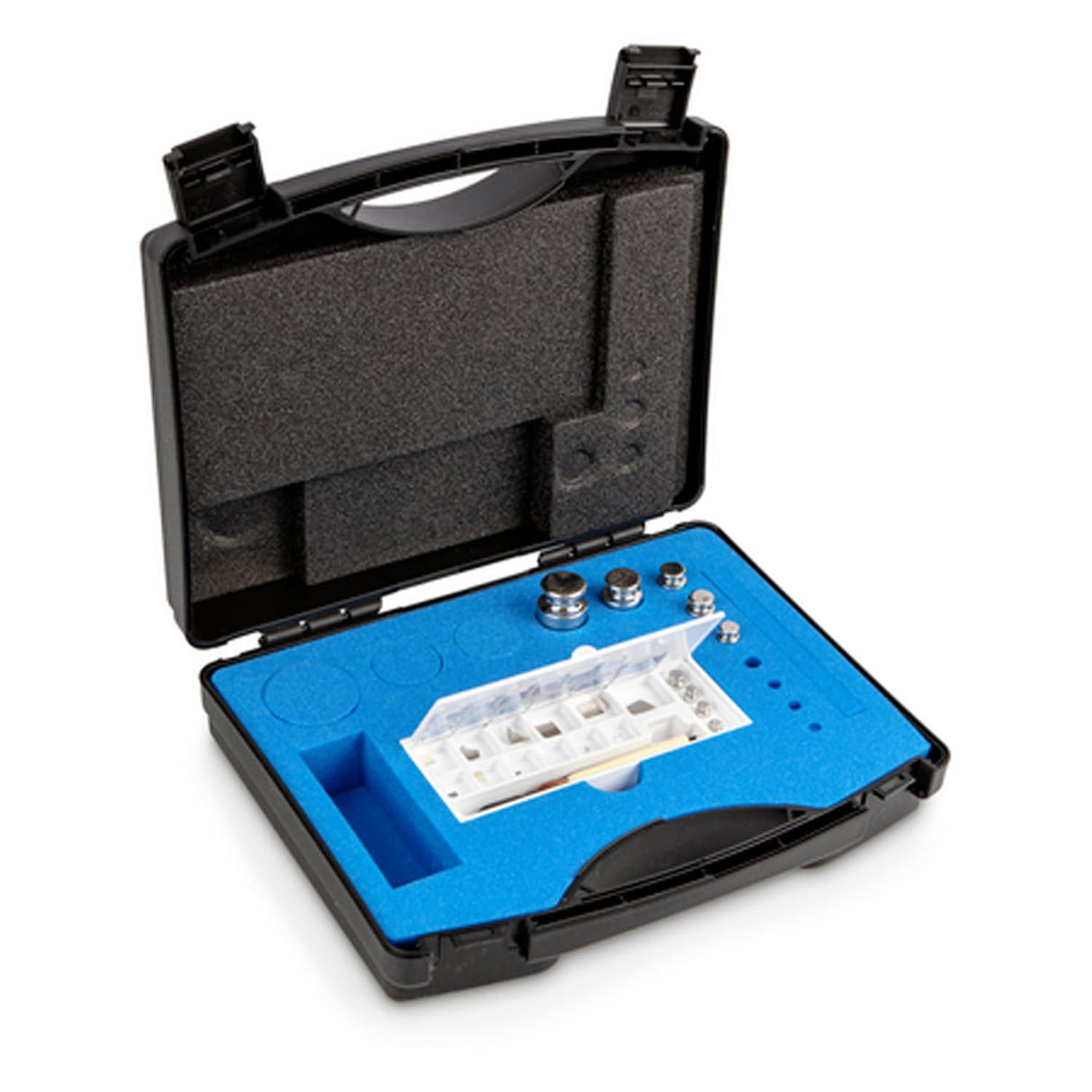 Core - 323 034 - F1 juego de peso en caja de plástico - 323-1mg - 100g acero inoxidable y blanco