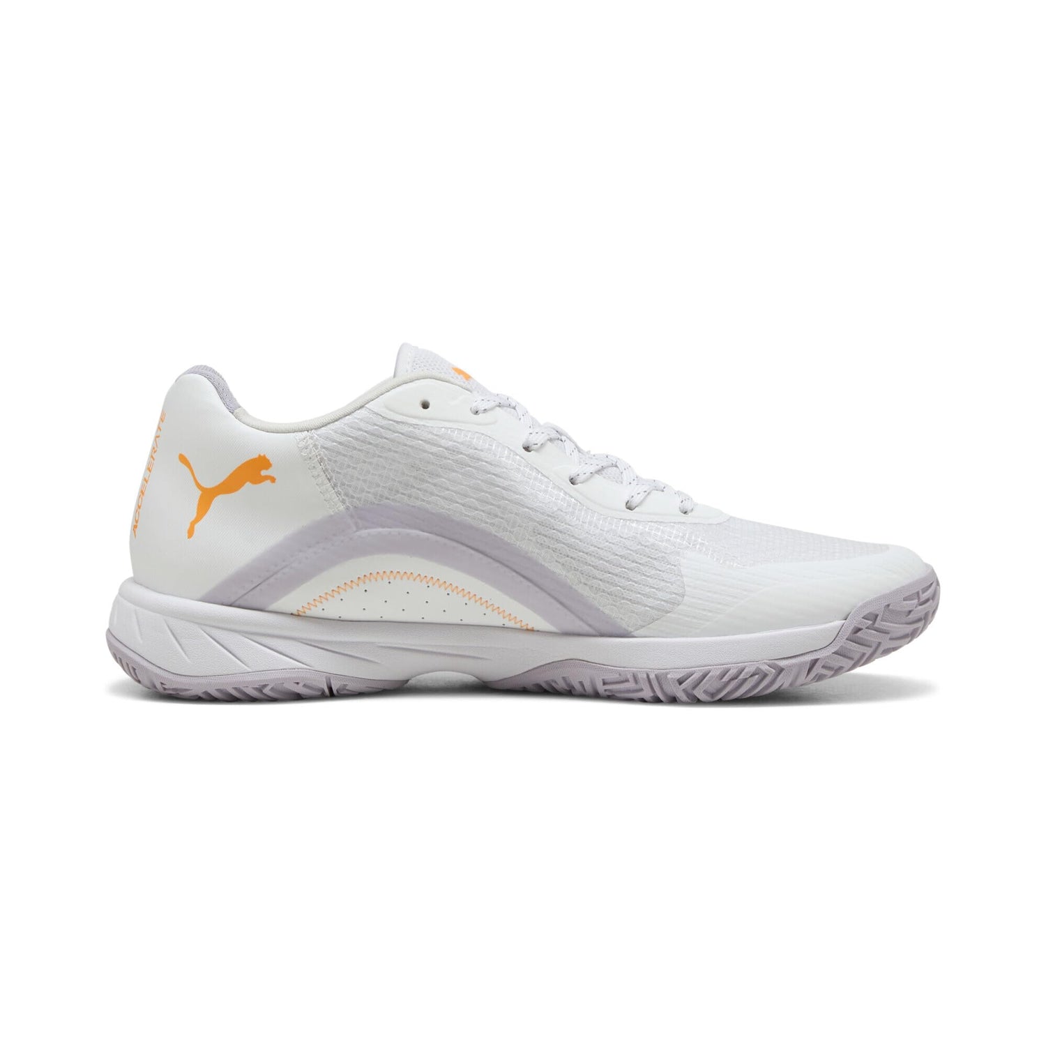 PUMA Accelerate Turbo W+ 4, Zapato de Tribunal Interior Mujer, White Berry Lilac Crush Heat Fire, 41 EU