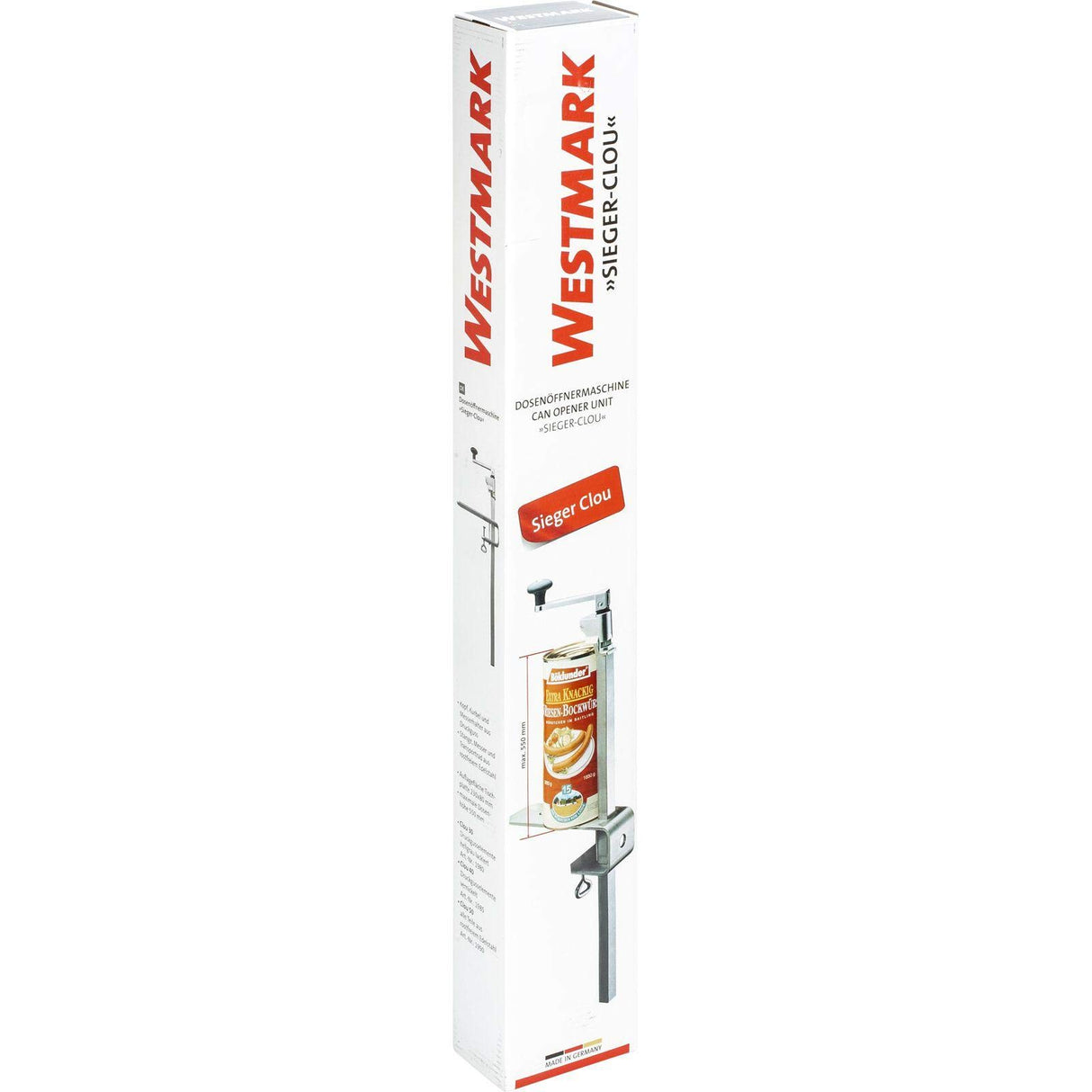 Westmark Abrelatas para mesa, Para restauración / profesionales, Largo: 84 cm, Acero / Acero inoxidable, Sieger Clou 40, 19852260