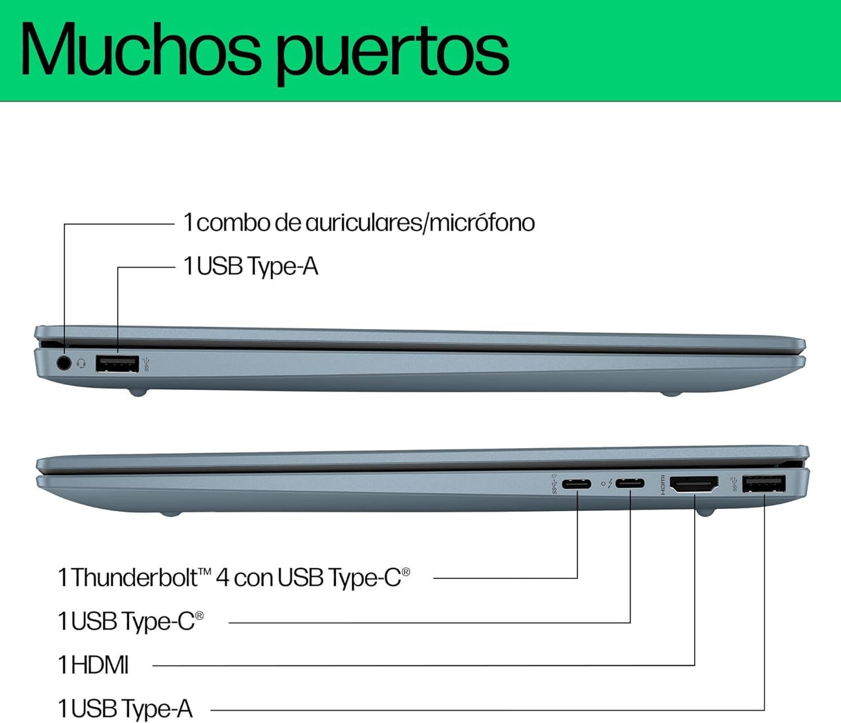 HP Pavilon Plus 14-ew1007ns - Ordenador portátil de 14" OLED 2.8K (Intel Evo Core Ultra 7, 32GB RAM, 1TB SSD, Intel ARC Graphics, Windows 11) Azul - Teclado QWERTY Español
