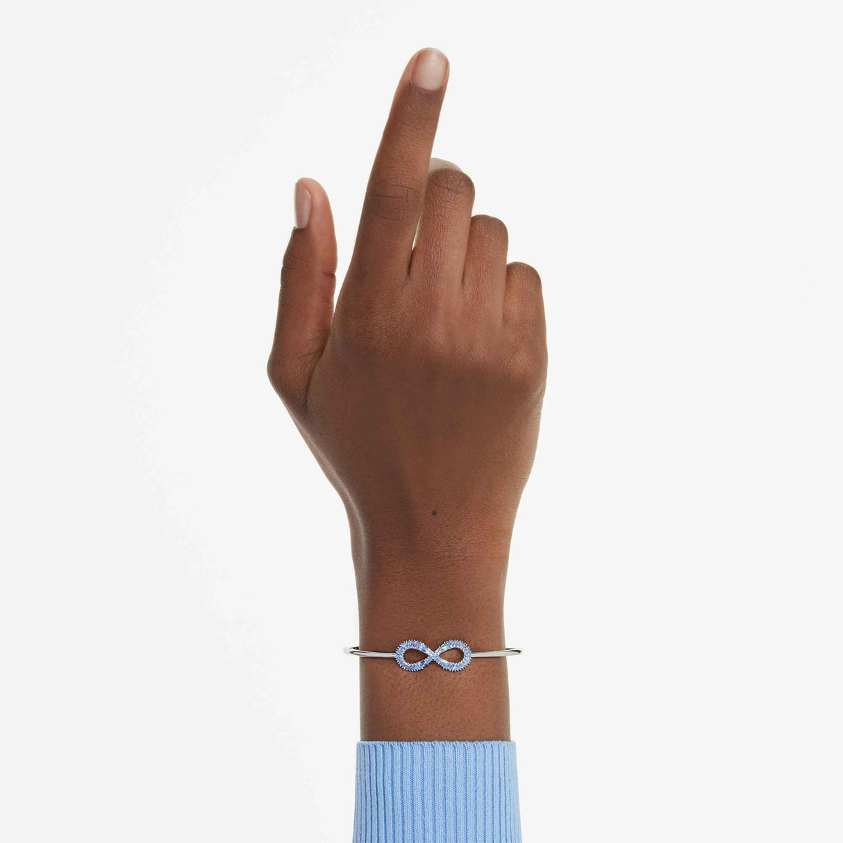 Swarovski Brazalete Hyperbola, Símbolo del infinito, Azul, Baño de rodio