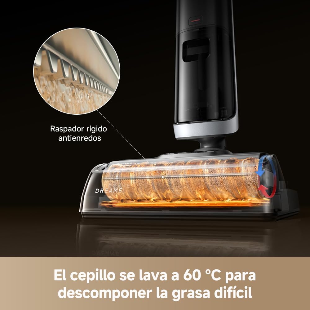 DREAME H14 Dual Aspirador en Seco y Húmedo 5 en 1, Solución de Limpieza con Proporción Inteligente, Se Puede Tumbar, Lavado del Cepillo a 60 °C en 5 min, 18.000 Pa de Succión, con Luz LED