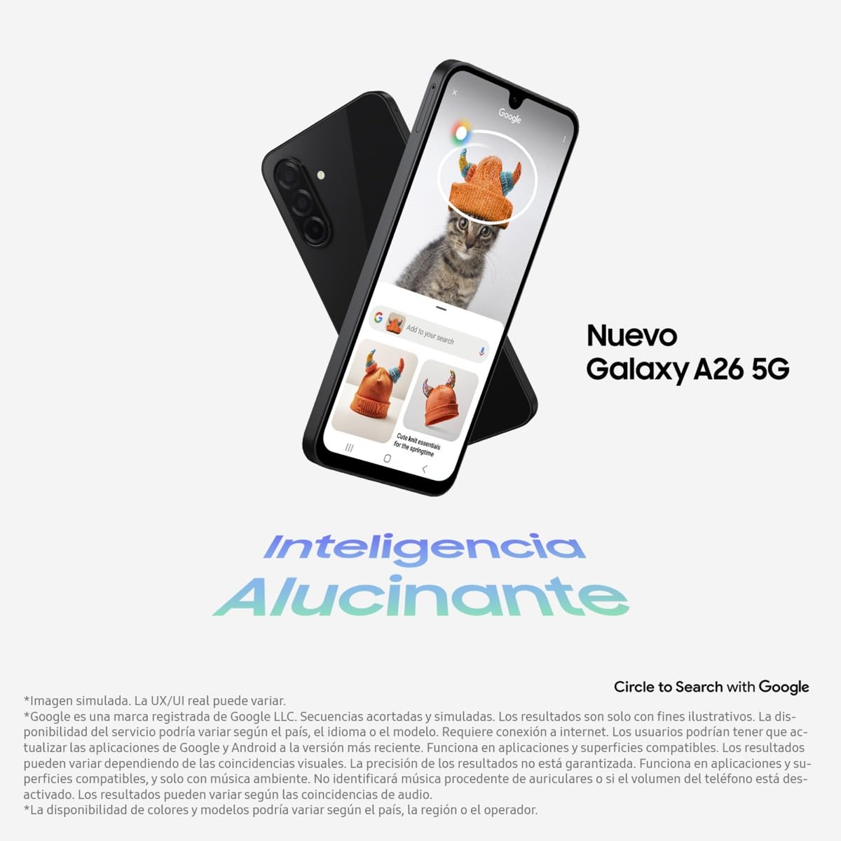 Samsung Galaxy A26 5G 128GB Teléfono Móvil, Inteligencia Alucinante, 6GB RAM, 50MP Cámara, Blanco, Garantía del Fabricante 3 Años + 1 Año Extra