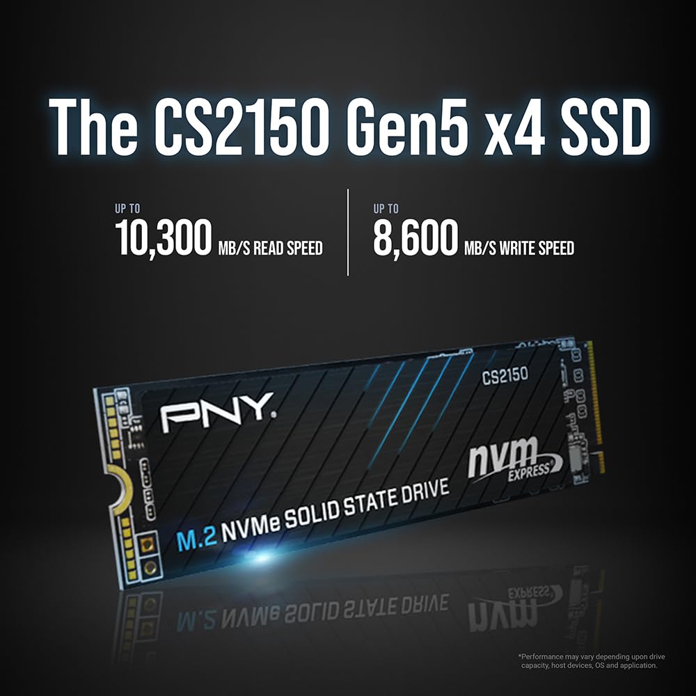 PNY CS2150 2TB SSD Interno M.2 NVMe, hasta 10300MB/s (Lectura) - M280CS2150-2TB-TB