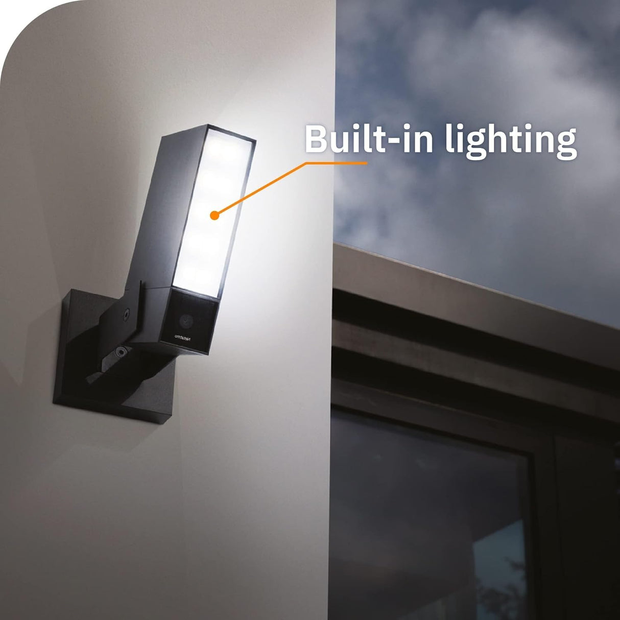 Netatmo Cámara de Seguridad Exterior WiFi Foco 12W, Video HD 1080p, Detección Inteligente de Personas, Animales y Vehículos, Visión Nocturna y Almacenamiento Sin Costo - NOC01-AMZ