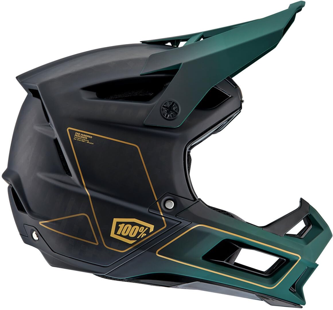 100% Aircraft 2 Helmet XL Casco, Unisex Adulto, Carbon Gold/Forest (Multicolor)