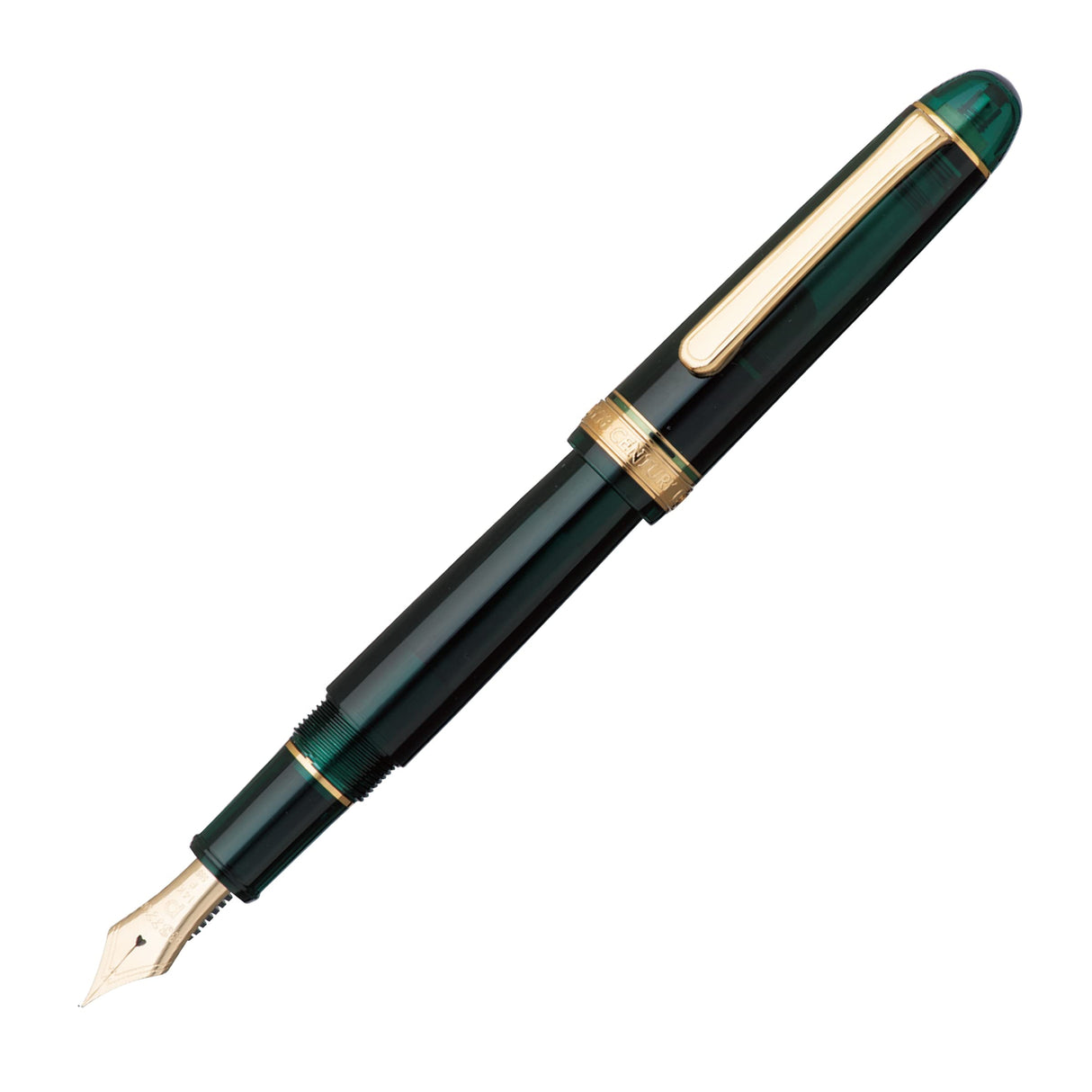 PLATINUM Pluma estilográfica japonesa #3776 Century Gold Trim Laurel Green SF/Verde/0,30-036 mm/Hecho a mano/Pluma de oro de 14 quilates/con caja de regalo/pluma estilográfica, PNB15000-41SF
