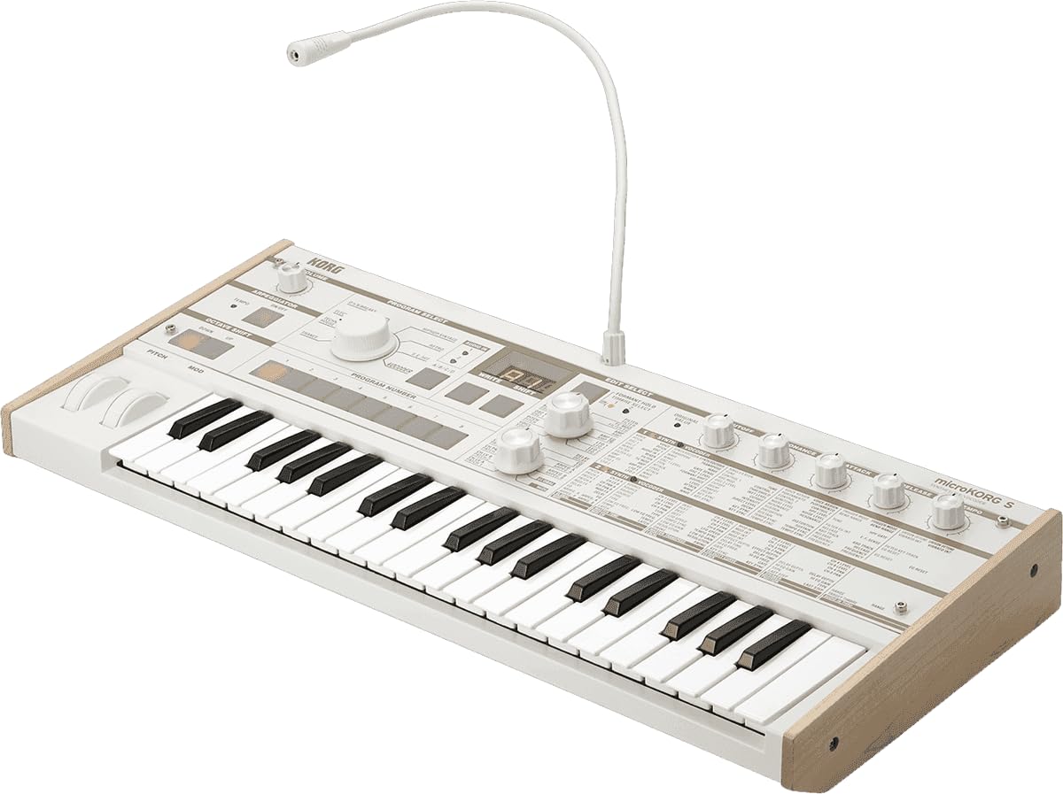 Korg microKORG XL+ - Sintetizador/Vocodificador de 37 teclas con PCM expandido, blanco