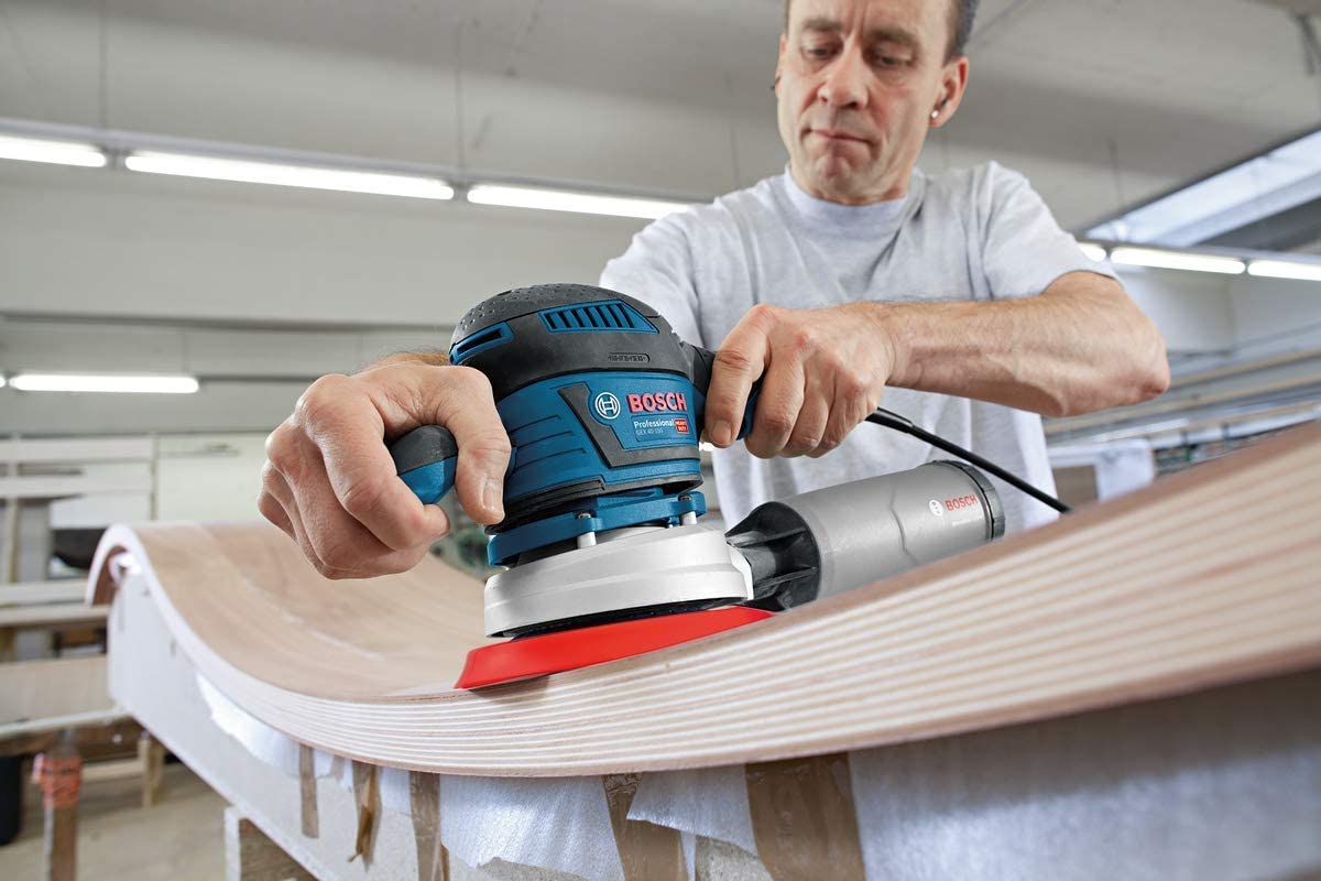 Bosch Professional GEX 40-150 - Lijadora excéntrica (400 W, Ø plato 150 mm, en L-BOXX)