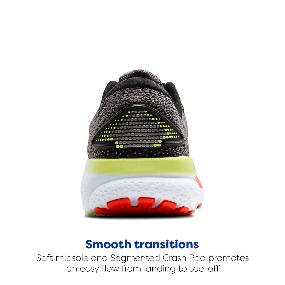 BROOKS Ghost 16, Sneaker Hombre, Negro/Rojo mandarín/Verde, 44 EU
