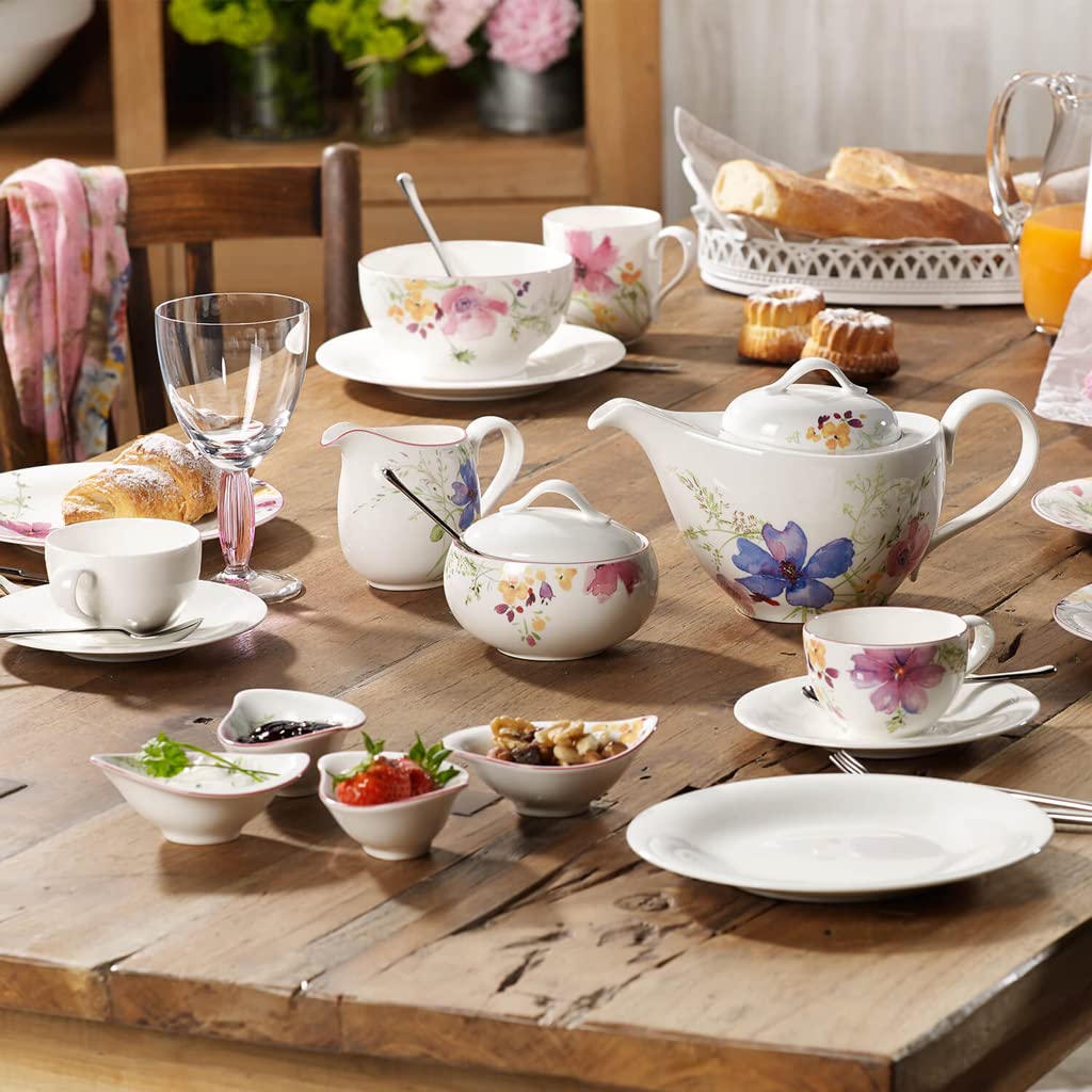Villeroy & Boch Mariefleur gris Basic - Tetera (porcelana Premium, 1,2 Litros) blanco/colorido