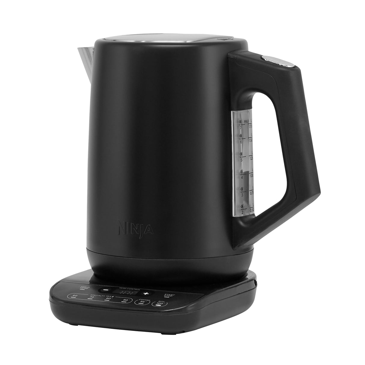 Ninja Hervidor de agua con temperatura regulable, 1,7 l, con control de temperatura, pantalla LED, fácil de usar con hervido rápido y función Hold Temp, en negro mate, KT200EU
