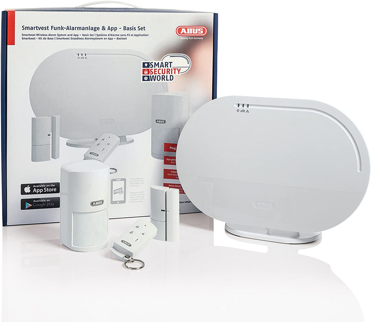 ABUS Smartvest sistema de alarma inalámbrico set básico sistema de alarma antirrobo incl. detector de movimiento y detector de apertura - ganador de la prueba - acceso remoto iOS y Android aplicación