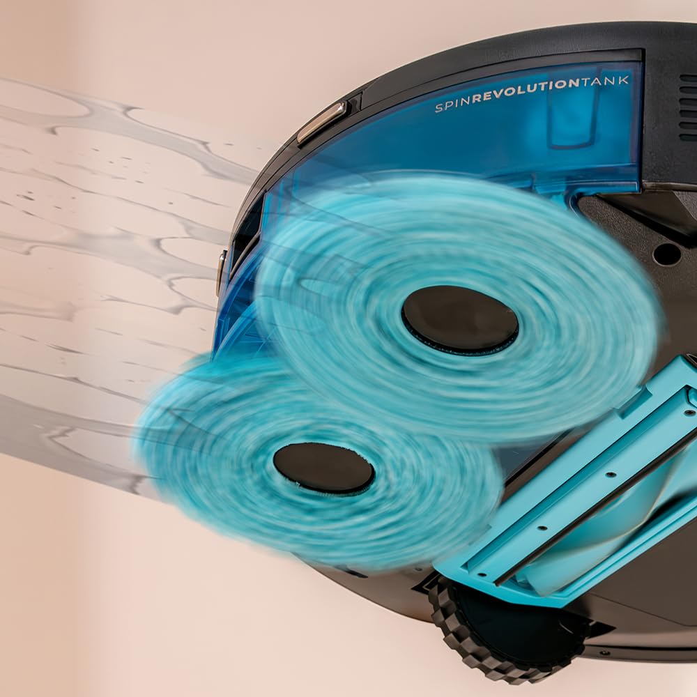 Cecotec Robot Aspirador y Friegasuelos con IA Conga M100 Spin AI. Inteligencia Artificial, 20000Pa, Cepillo de Silicona Antienredos, Mopas Giratorias, Autonomía hasta 220 m², Control App 3.0