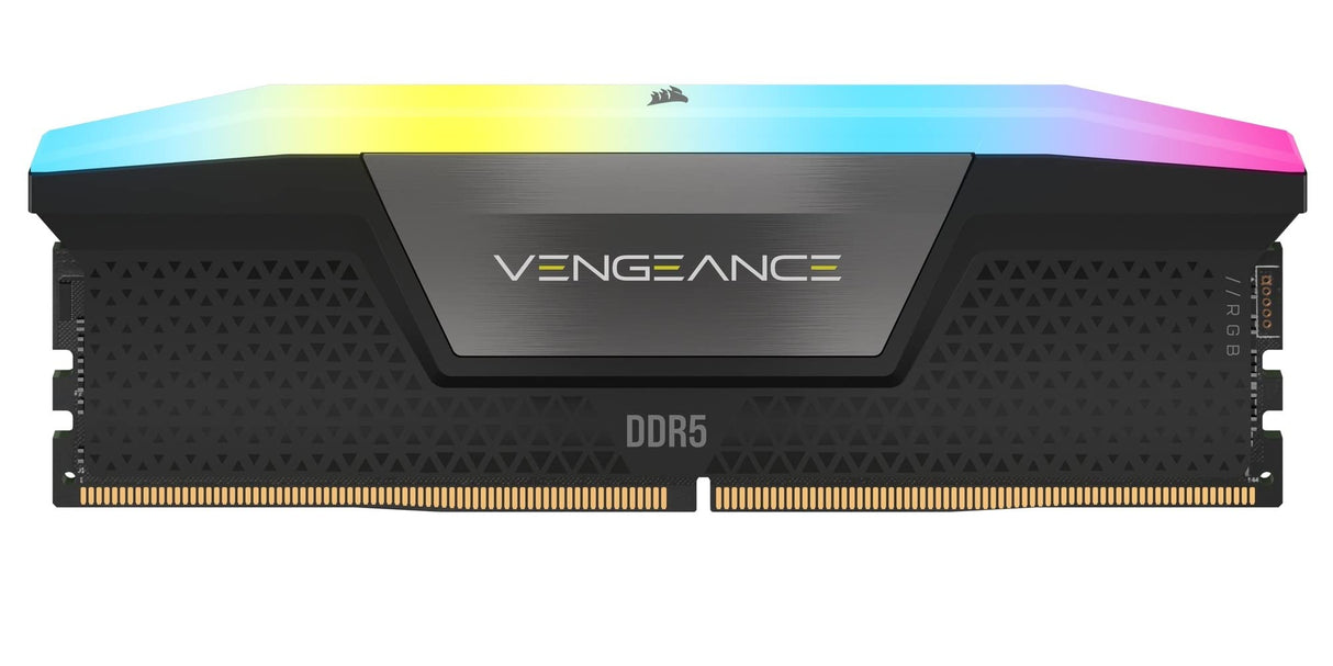Corsair VENGEANCE RGB DDR5 32GB (2x16GB) 7000MHz C34 Kit de Memoria Optimizada Intel Para Equipos de Sobremesa - Iluminación RGB Dinámica de Diez Zonas - Perfiles Intel® XMP 3.0 Personalizados - Negro