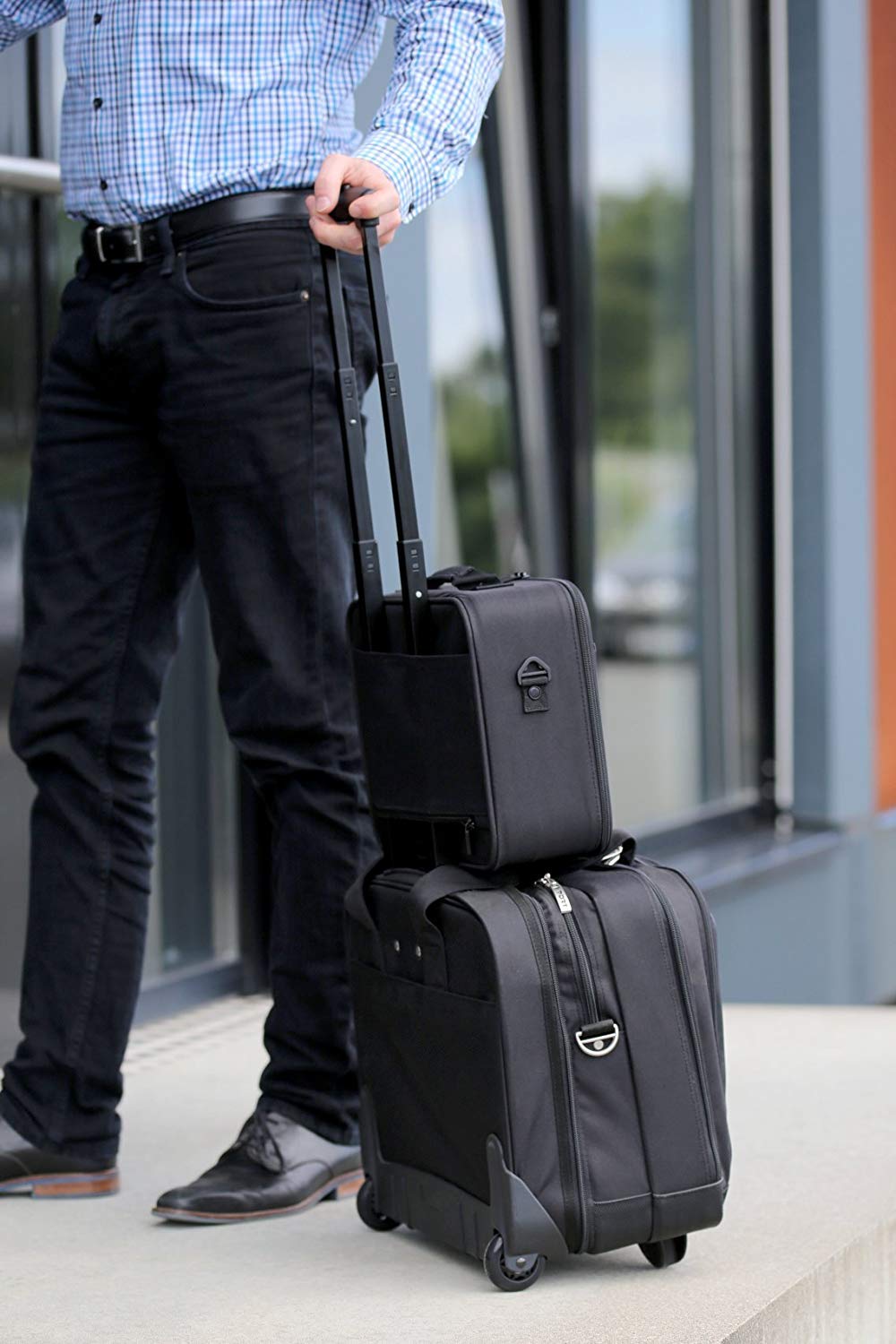 celexon Maletín para proyectores Economy Line Large hidrófugo y Lavable Carcasa Dura - 41x29x15 cm - 100% poliéster - Negro