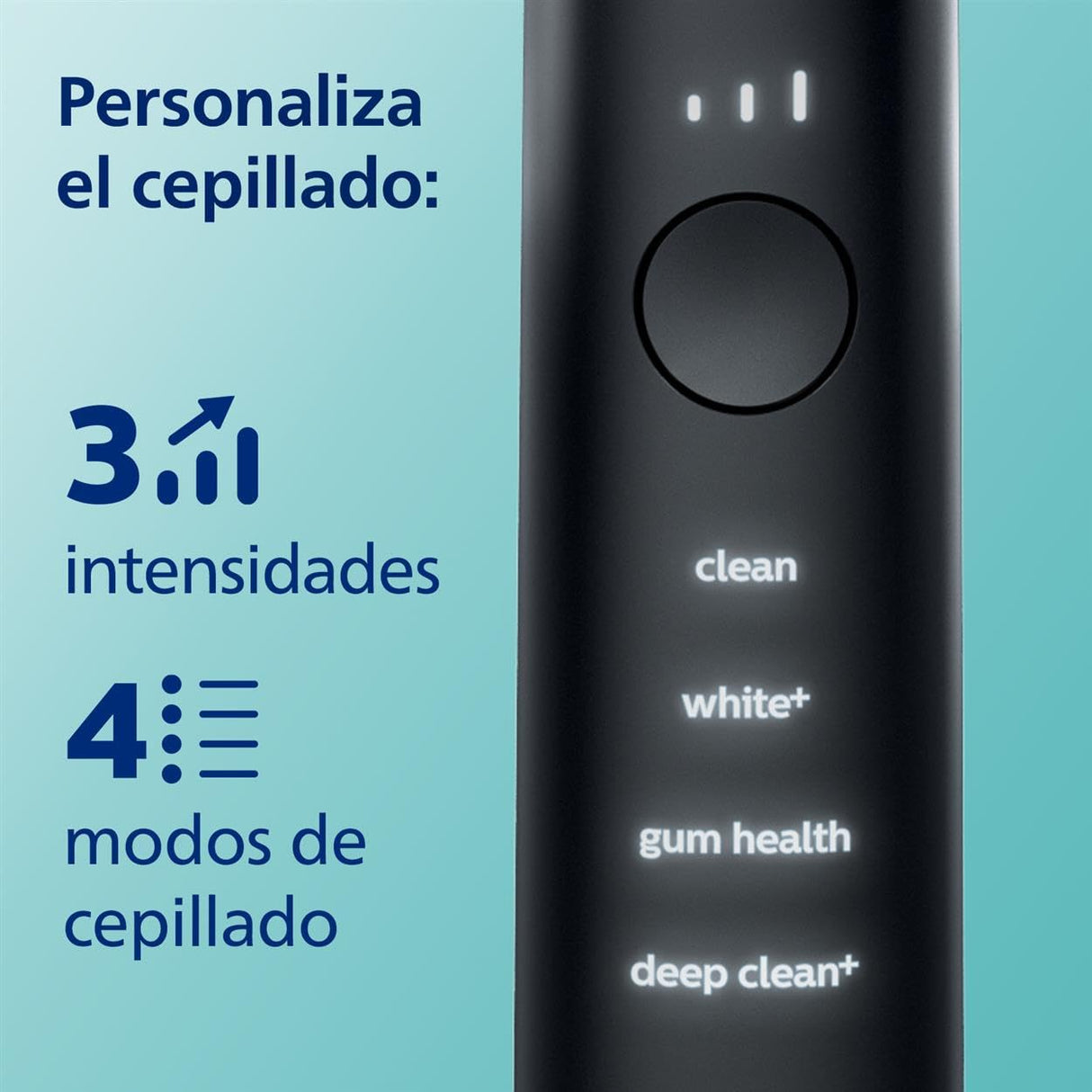 Philips Sonicare DiamondClean Smart 9400, cepillo dental eléctrico, sónico con aplicación, sensor de presión, detección de cabezal de cepillado, negro, modelo HX9917/89