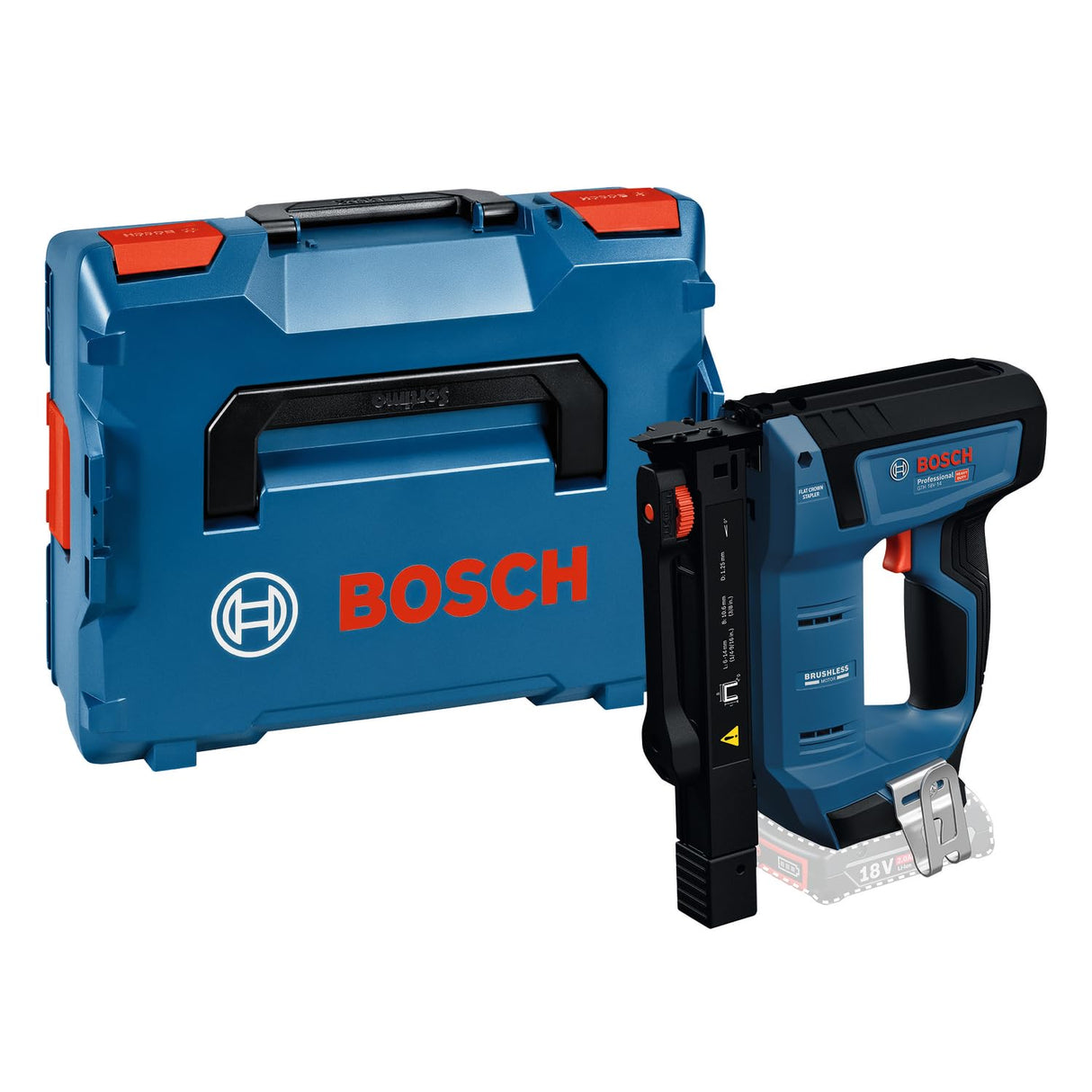 Grapadora para madera a batería GTH 18V-14 con Bosch Professional 18V System (incl. L-BOXX 136, gancho para cinturón)