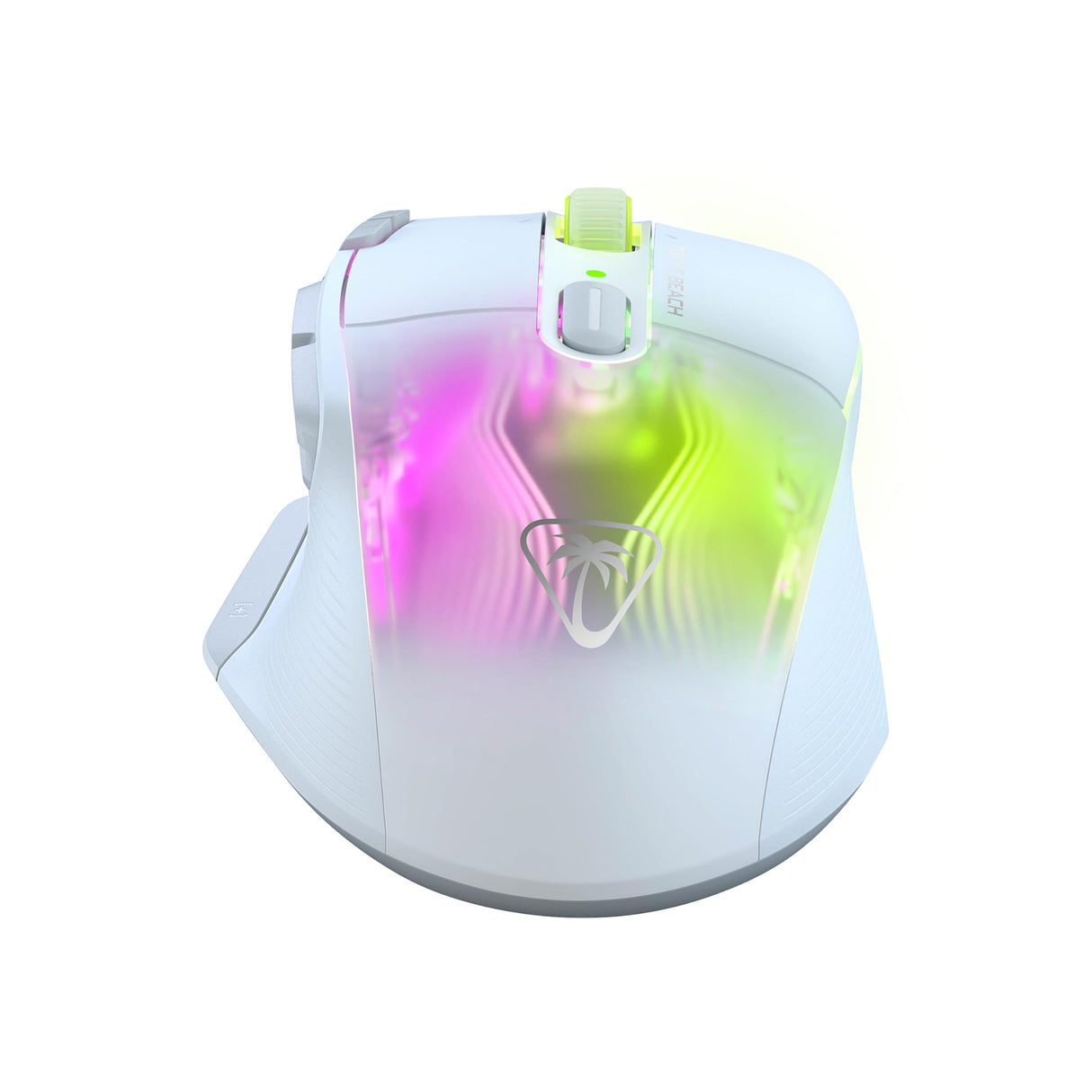 Turtle Beach Kone XP Air - mouse de juego RGB ergonómico inalámbrico personalizable, sensor óptico de 19,000 ppp, batería de 100 horas de duración y base de carga - Blanco