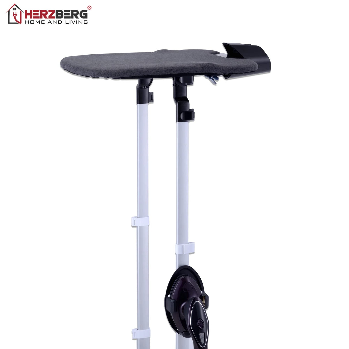 Herzberg HG8058 - Alambre vertical para vapor, con estación de planchado 4.5 bar