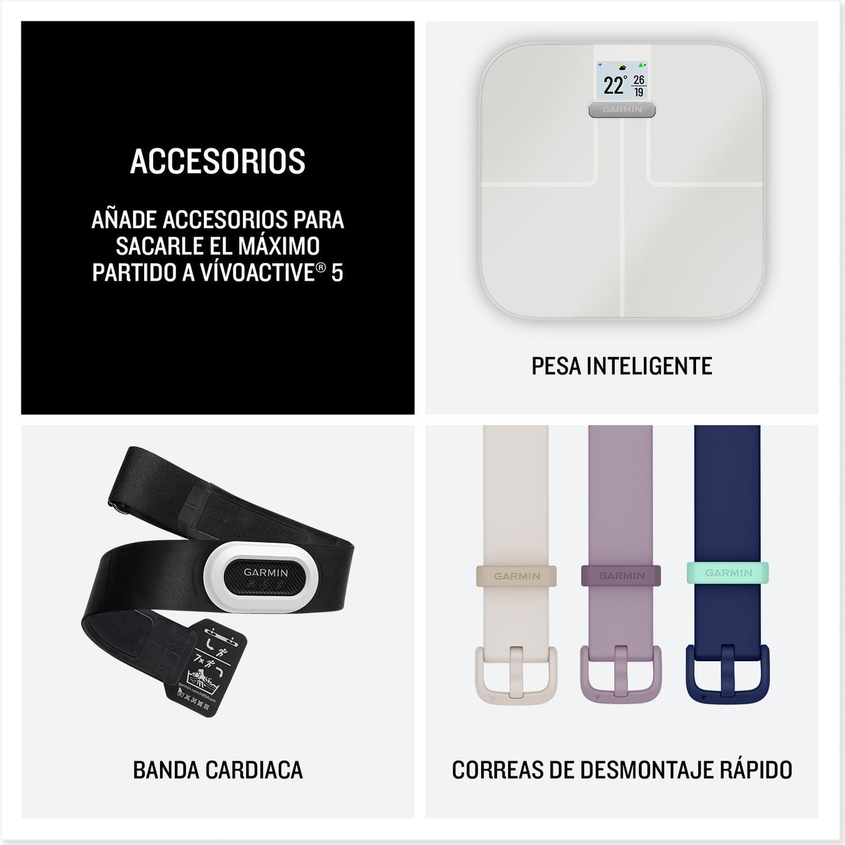 Garmin Vívoactive 5, Smartwatch con GPS, Pantalla AMOLED, Funciones Esenciales de Salud y Forma física y hasta 11 días de autonomía, Azul