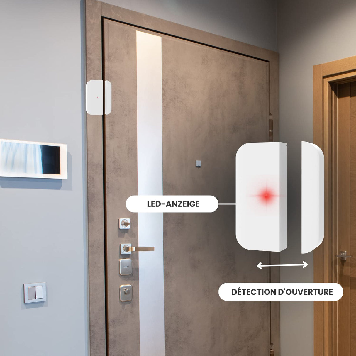 Daewoo - Kit de Alarma AM301, Central de Pantalla táctil, Detector de Movimiento Apto para Animales, contactores de Puerta y mandos a Distancia, Control Remoto Seguro
