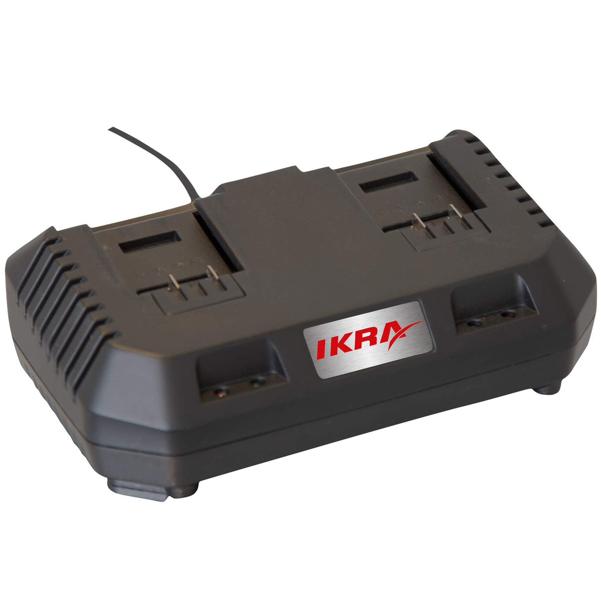IKRA 3en1 Aspirador soplador triturador a batería ICBV 2/20, Incl. 2X batería y Doble Cargador rápido Gris