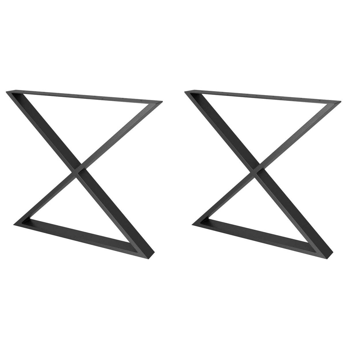 Amig - Juego de 2 Patas para Mesas de Comedor o Recibidor - Set de Patas para Mesa de Estilo Industrial - Material: Acero - 712 x 780 x 80 mm - Resistencia y Durabilidad - Acabado en Negro Mate