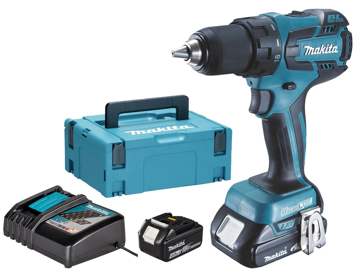 Makita DDF459RMJ - Taladradora inalámbrica (18 V, 4,0 Ah, 2 baterías y cargador en embalaje MAKPAC)