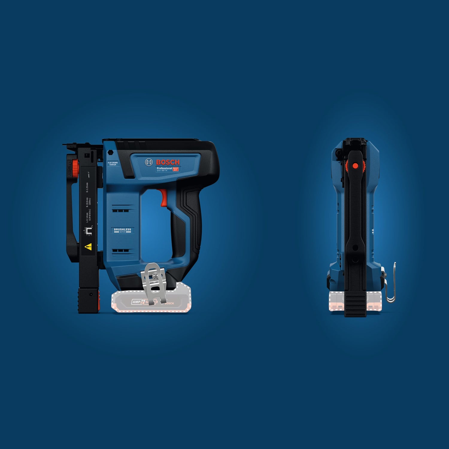 Grapadora para madera a batería GTH 18V-14 con Bosch Professional 18V System (incl. gancho para cinturón)