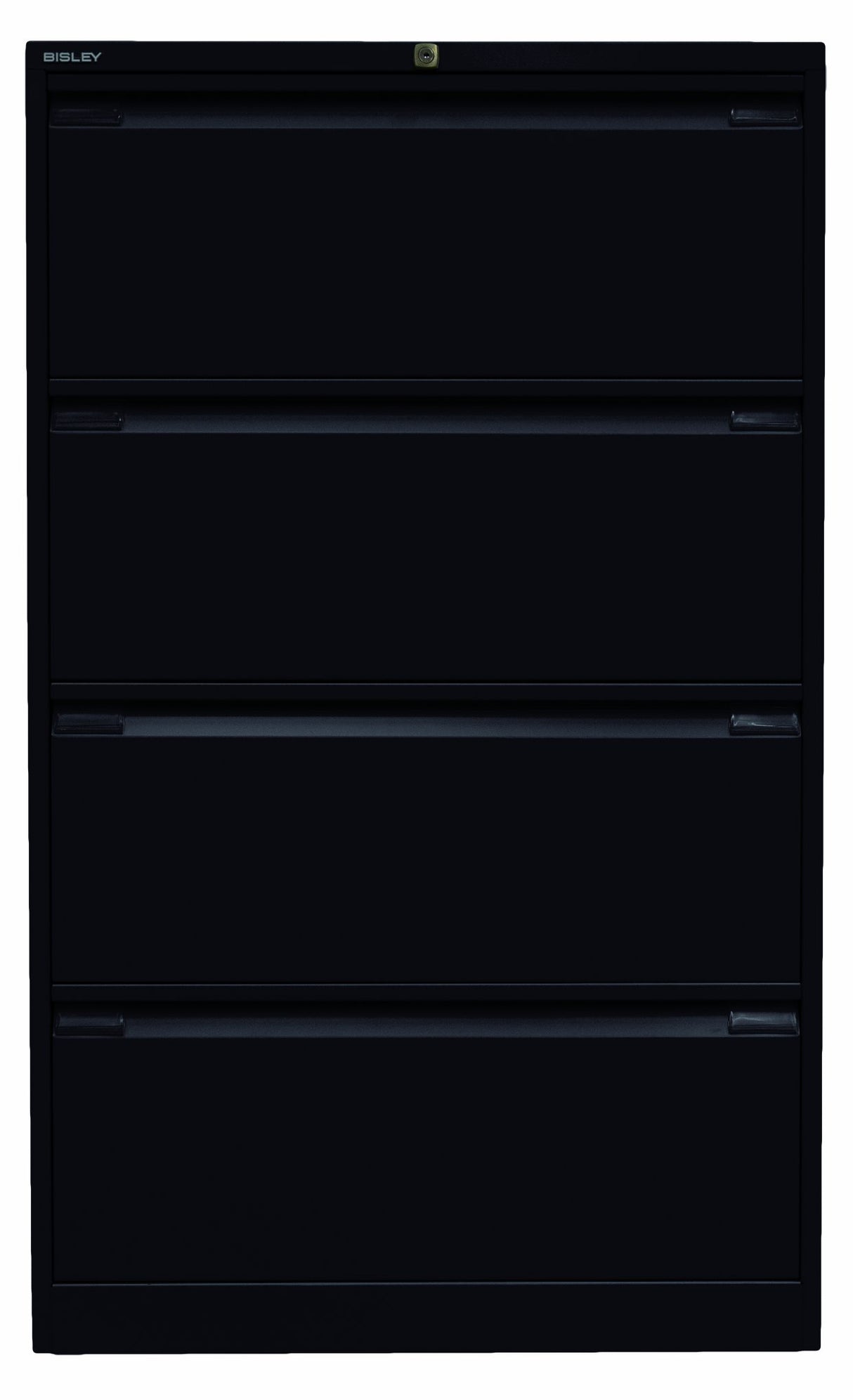 Bisley H61101 – Armario, doppelbahnig, DIN A4, 4 cajones, HR de Metal, 633 Negro, 62.2 X 80 X 132.1 cm