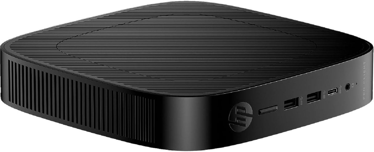 HP Pro t550 - Thin Client - USFF - 1 x Celeron J6412 / 2 GHz - RAM 8 GB - Flash 64 GB - eMMC - UHD Graphics - 1GbE, Bluetooth 5.2, Wi-Fi 6 - Win 10 IoT Enterprise 2021