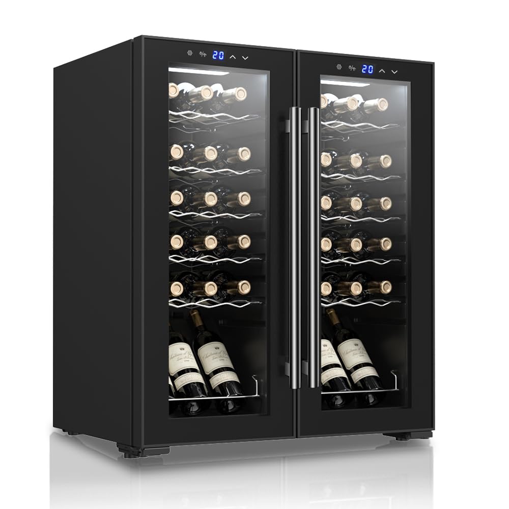 SVAN Vinoteca 36 Botellas Negro SVN3600D2. 60W, Display LED táctil, Pantalla Digital Exterior, 12 Rejillas Metálicas, Clase de Eficiencia Enérgetica G