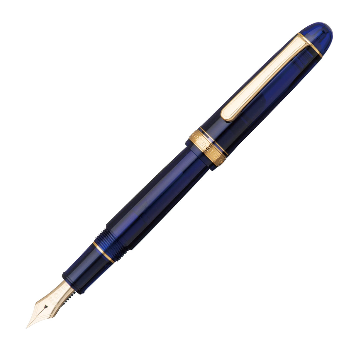 PLATINUM Pluma estilográfica japonesa #3776 Century Gold Trim Chartres Blue B/Azul/0,44-0,54 mm/Hecho a Mano/Pluma de Oro de 14 quilates/con caja de regalo/pluma estilográfica