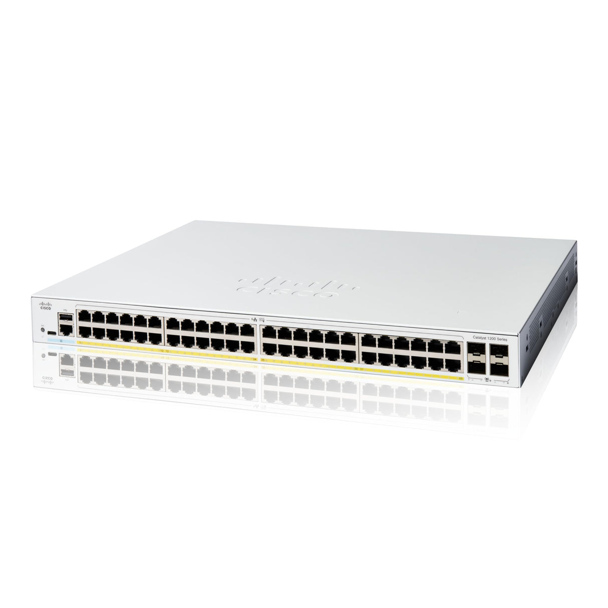 Cisco Switch Inteligente Cisco Catalyst 1200-48P-4G, GE de 48 Puertos, PoE, SFP GE 4x1, protección Limitada de por Vida (C1200-48P-4G)