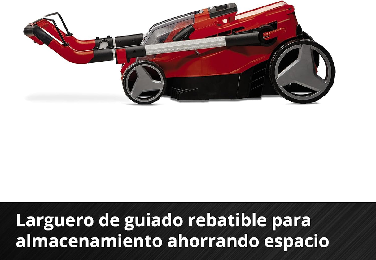 Einhell Cortacésped a batería RASARRO 36/38 Kit Power X-Change (36 V, 38 cm ancho de corte, 450 m², Brushless, función de mulching, 45L bolsa recolectora, con 2x 4,0 Ah baterías y Twincharger)