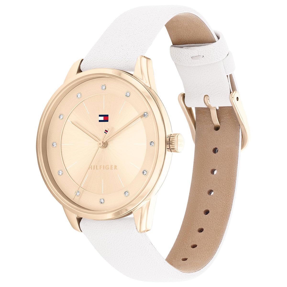 Tommy Hilfiger Reloj Analógico de Cuarzo para Mujer con Correa en Piel Blanco - 1782543