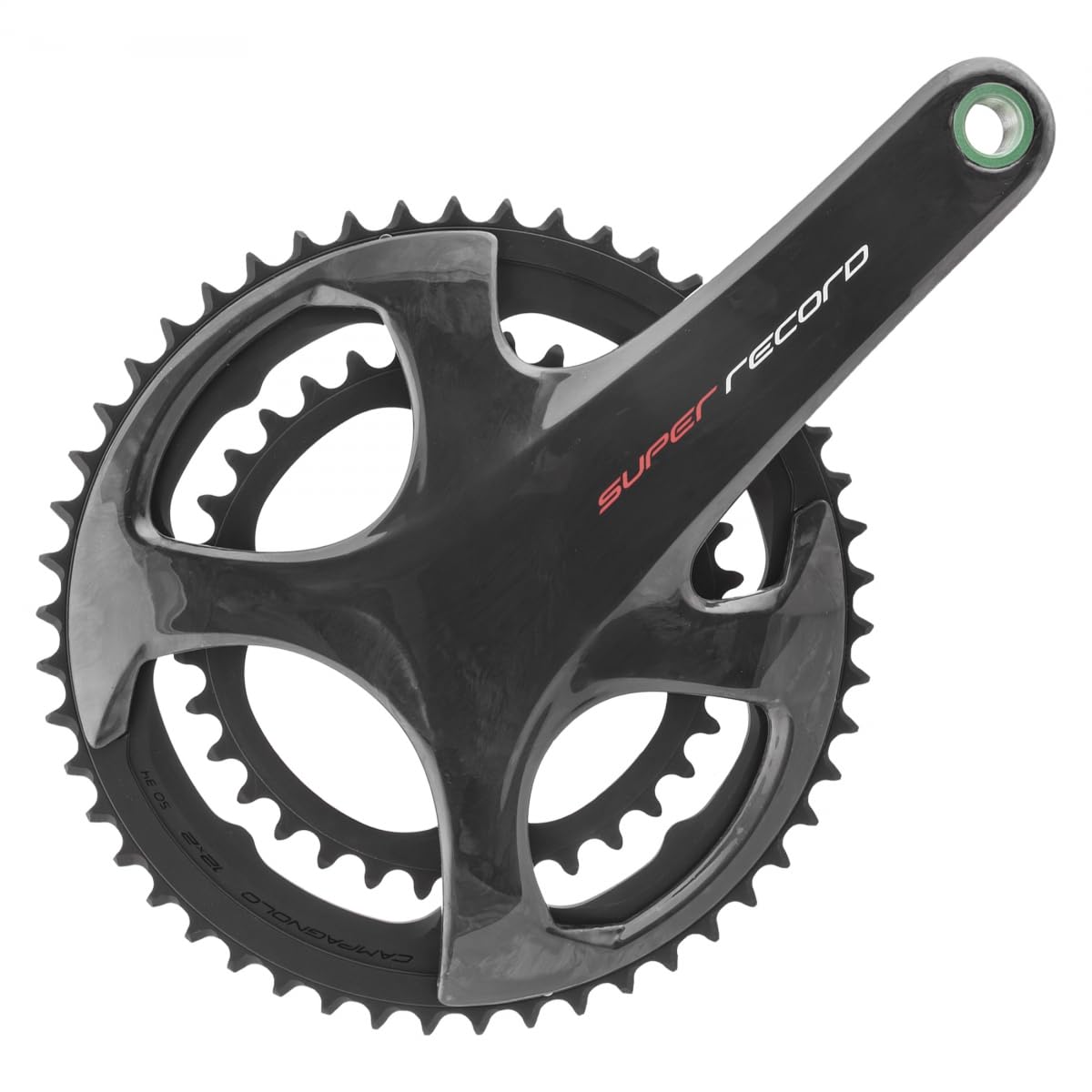 campagnolo, super record 12 ti, platos y bielas, negro 172.5 34-50