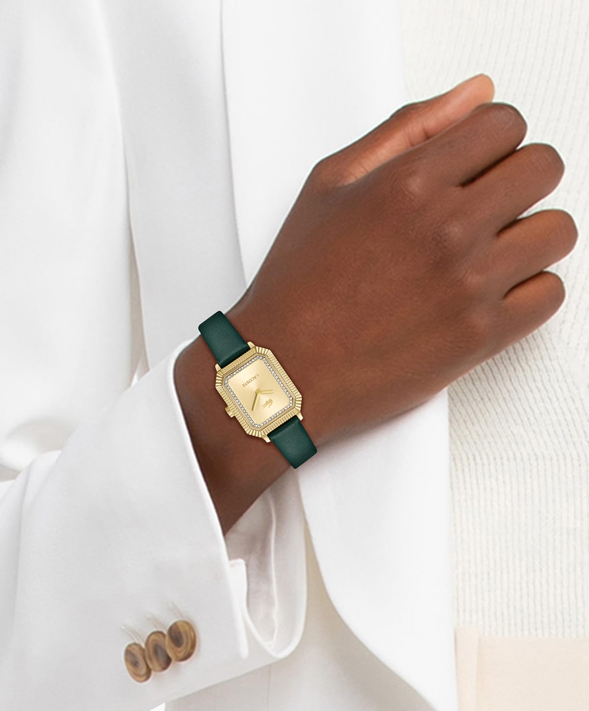 Lacoste Reloj De Movimiento De Cuarzo De Dos Manecillas para Mujer Colección Parisienne con Correa de Cuero Verde - 2001442
